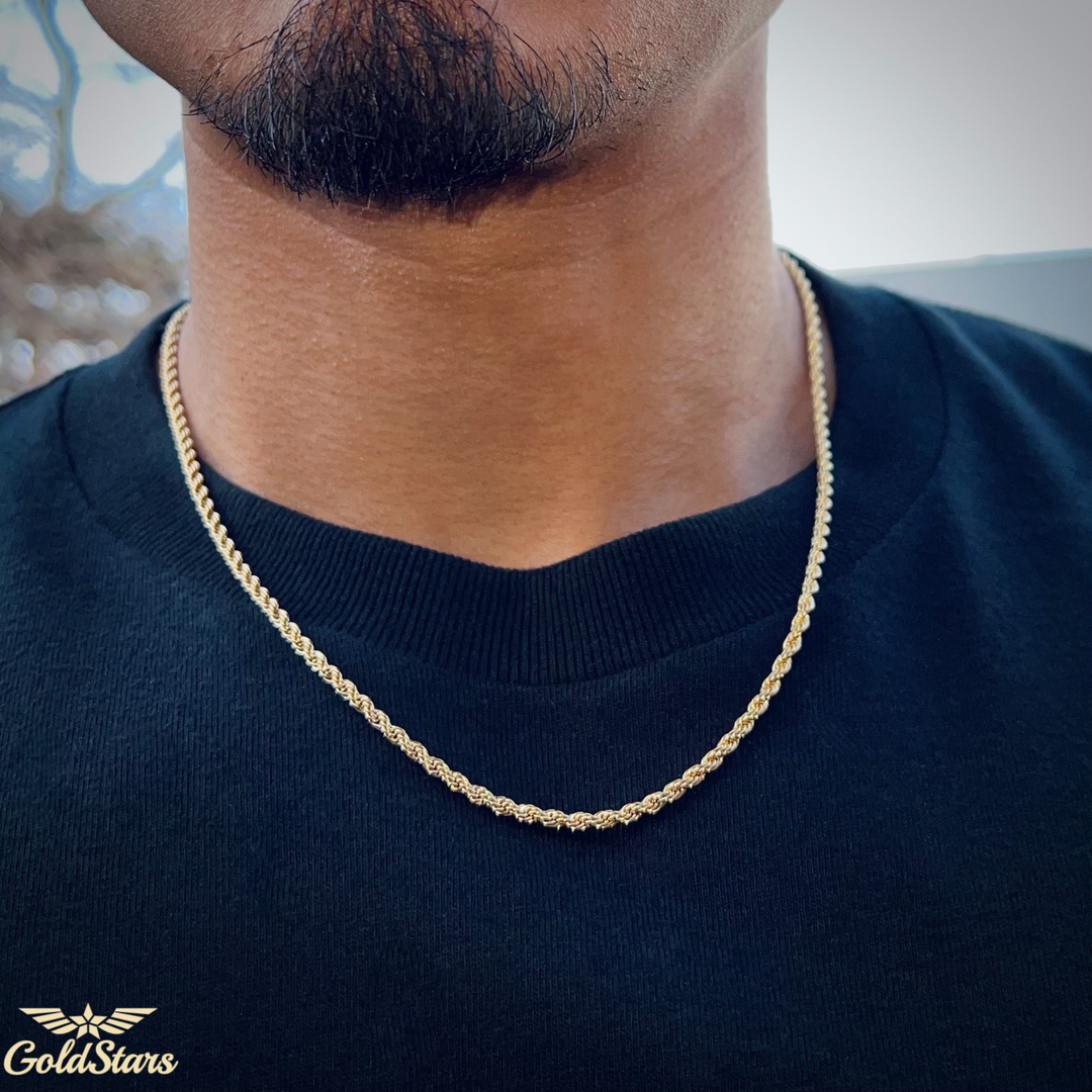 CLASSIC ROPE 18K GOLD CHAIN 3MM
