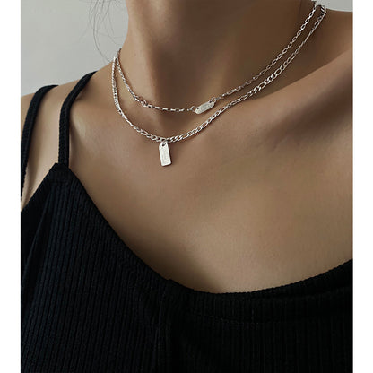 Titanium steel necklace women's summer, design, high-grade INS hip hop, bone chain, 2021, new, no