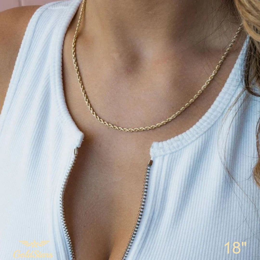 CLASSIC ROPE 18K GOLD CHAIN 3MM