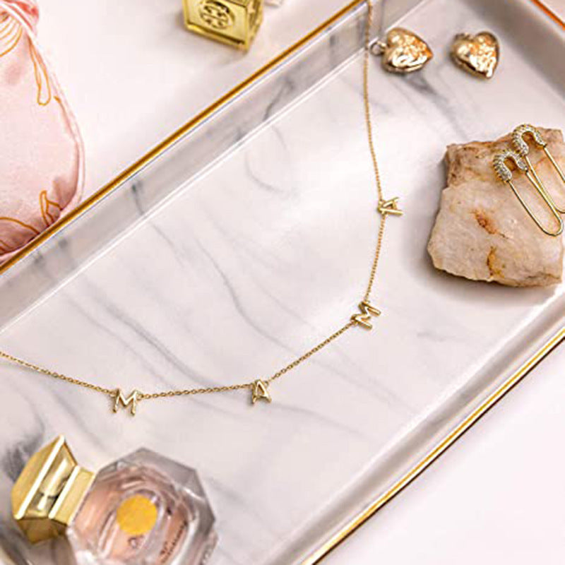 letter MAMA necklace gold-plated jewelry Thanksgiving lady's collarbone chain jewelry in stock