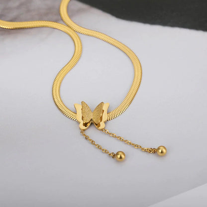14K Gold Butterfly Necklace, Simple Elegant Gifts for Girlfriend Mom Sister Friends